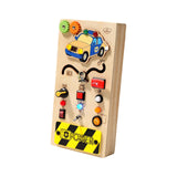 Maxbell Montessori LED Busy Board Wooden Sensory Board for Toddlers 1-3 Travel Kids