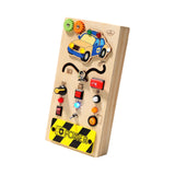 Maxbell Montessori LED Busy Board Wooden Sensory Board for Toddlers 1-3 Travel Kids