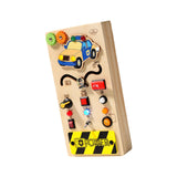 Maxbell Montessori LED Busy Board Wooden Sensory Board for Toddlers 1-3 Travel Kids