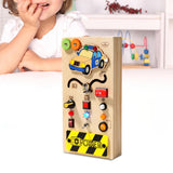 Maxbell Montessori LED Busy Board Wooden Sensory Board for Toddlers 1-3 Travel Kids