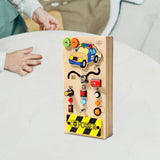 Maxbell Montessori LED Busy Board Wooden Sensory Board for Toddlers 1-3 Travel Kids