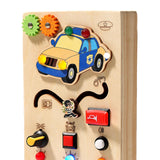 Maxbell Montessori LED Busy Board Wooden Sensory Board for Toddlers 1-3 Travel Kids