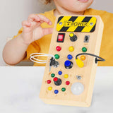 Maxbell Wooden Busy Board Educational Sensory Learning Toy for Kids Boys Girls Gifts