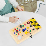 Maxbell Wooden Busy Board Educational Sensory Learning Toy for Kids Boys Girls Gifts