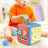 Maxbell Baby Activity Cube Baby Activity Center for Birthday Gifts Sharing Preschool red