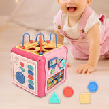 Maxbell Baby Activity Cube Baby Activity Center for Birthday Gifts Sharing Preschool red