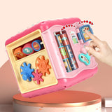 Maxbell Baby Activity Cube Baby Activity Center for Birthday Gifts Sharing Preschool red