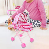 Maxbell Foldable Baby Doll Stroller Pretend Play Girls Gift Simulation Pushchair Toy