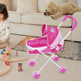 Maxbell Doll Stroller Pretend Play for Ages 1 2 3 Years Old Simulation Pushchair Toy Style A
