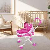 Maxbell Doll Stroller Pretend Play for Ages 1 2 3 Years Old Simulation Pushchair Toy Style A