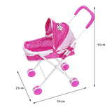 Maxbell Doll Stroller Pretend Play for Ages 1 2 3 Years Old Simulation Pushchair Toy Style A