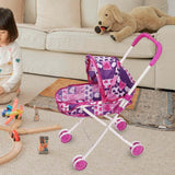 Maxbell Doll Stroller Pretend Play for Ages 1 2 3 Years Old Simulation Pushchair Toy Style B
