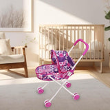 Maxbell Doll Stroller Pretend Play for Ages 1 2 3 Years Old Simulation Pushchair Toy Style B