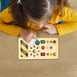 Maxbell Wooden Switches Busy Board Baby Travel Toys for Kids Preschool Holiday Gifts