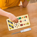 Maxbell Wooden Switches Busy Board Baby Travel Toys for Kids Preschool Holiday Gifts