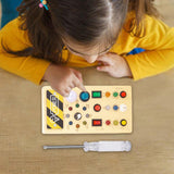 Maxbell Wooden Switches Busy Board Baby Travel Toys for Kids Preschool Holiday Gifts