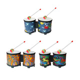 Maxbell 5'' and 6'' Bongo Drum Set with Wood Drumsticks for Girls Boys Birthday Gift Sea
