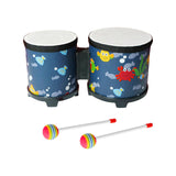 Maxbell 5'' and 6'' Bongo Drum Set with Wood Drumsticks for Girls Boys Birthday Gift Sea