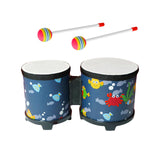 Maxbell 5'' and 6'' Bongo Drum Set with Wood Drumsticks for Girls Boys Birthday Gift Sea