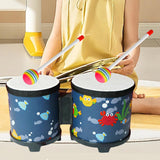 Maxbell 5'' and 6'' Bongo Drum Set with Wood Drumsticks for Girls Boys Birthday Gift Sea