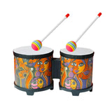 Maxbell 5'' and 6'' Bongo Drum Set with Wood Drumsticks for Girls Boys Birthday Gift Face