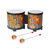 Maxbell 5'' and 6'' Bongo Drum Set with Wood Drumsticks for Girls Boys Birthday Gift Face