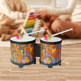 Maxbell 5'' and 6'' Bongo Drum Set with Wood Drumsticks for Girls Boys Birthday Gift Face