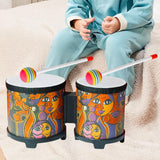 Maxbell 5'' and 6'' Bongo Drum Set with Wood Drumsticks for Girls Boys Birthday Gift Face