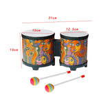 Maxbell 5'' and 6'' Bongo Drum Set with Wood Drumsticks for Girls Boys Birthday Gift Face