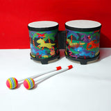 Maxbell 5'' and 6'' Bongo Drum Set with Wood Drumsticks for Girls Boys Birthday Gift Animal