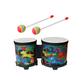 Maxbell 5'' and 6'' Bongo Drum Set with Wood Drumsticks for Girls Boys Birthday Gift Animal