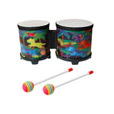 Maxbell 5'' and 6'' Bongo Drum Set with Wood Drumsticks for Girls Boys Birthday Gift Animal