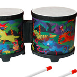 Maxbell 5'' and 6'' Bongo Drum Set with Wood Drumsticks for Girls Boys Birthday Gift Animal
