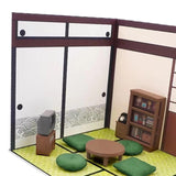 Maxbell 1/12 Backdrop Scene Model with Furniture for Action Figures Dolls Collection Style A