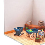 Maxbell 1/12 Backdrop Scene Model with Furniture for Action Figures Dolls Collection Style B