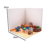 Maxbell 1/12 Backdrop Scene Model with Furniture for Action Figures Dolls Collection Style B