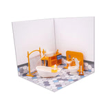 Maxbell 1/12 Backdrop Scene Model with Furniture for Action Figures Dolls Collection Style C