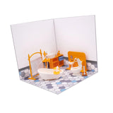 Maxbell 1/12 Backdrop Scene Model with Furniture for Action Figures Dolls Collection Style C