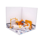 Maxbell 1/12 Backdrop Scene Model with Furniture for Action Figures Dolls Collection Style C