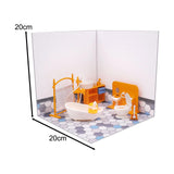 Maxbell 1/12 Backdrop Scene Model with Furniture for Action Figures Dolls Collection Style C