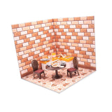 Maxbell 1/12 Backdrop Scene Model with Furniture for Action Figures Dolls Collection Style D