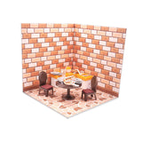 Maxbell 1/12 Backdrop Scene Model with Furniture for Action Figures Dolls Collection Style D