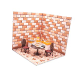 Maxbell 1/12 Backdrop Scene Model with Furniture for Action Figures Dolls Collection Style D