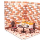 Maxbell 1/12 Backdrop Scene Model with Furniture for Action Figures Dolls Collection Style D