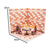Maxbell 1/12 Backdrop Scene Model with Furniture for Action Figures Dolls Collection Style D