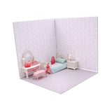 Maxbell 1/12 Backdrop Scene Model with Furniture for Action Figures Dolls Collection Style E