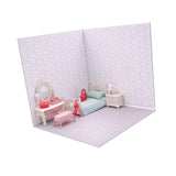 Maxbell 1/12 Backdrop Scene Model with Furniture for Action Figures Dolls Collection Style E