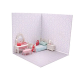 Maxbell 1/12 Backdrop Scene Model with Furniture for Action Figures Dolls Collection Style E