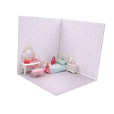 Maxbell 1/12 Backdrop Scene Model with Furniture for Action Figures Dolls Collection Style E