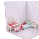 Maxbell 1/12 Backdrop Scene Model with Furniture for Action Figures Dolls Collection Style E